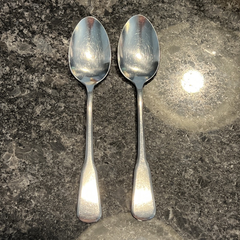 Oneida Colonial Boston Minute Man Stainless Teaspoons 6" Set of 2